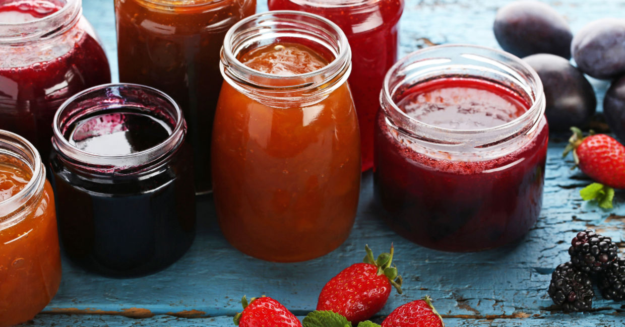 Jars of jam. Jars of jam.