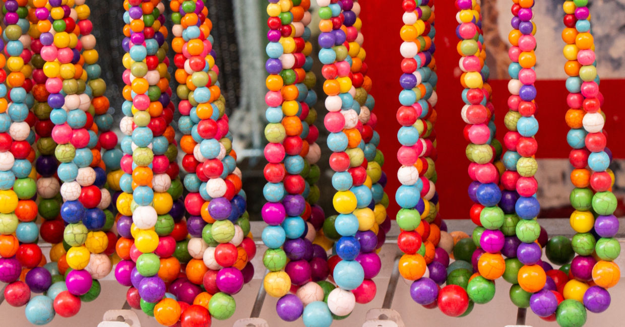 Colorful necklaces. Colorful necklaces.