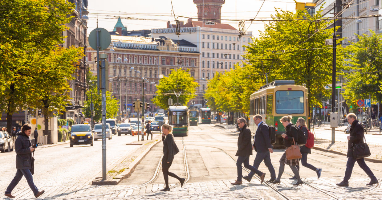 Street in Helsinki. Street in Helsinki.