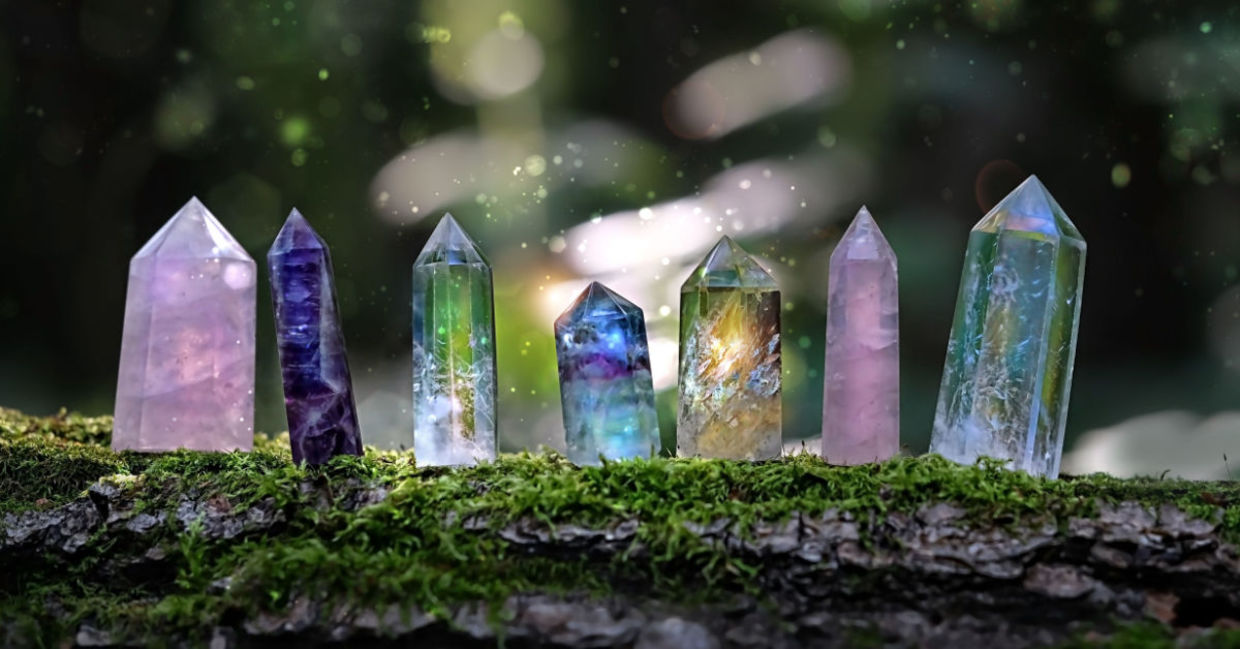 Various crystals used for healing. Various crystals used for healing.