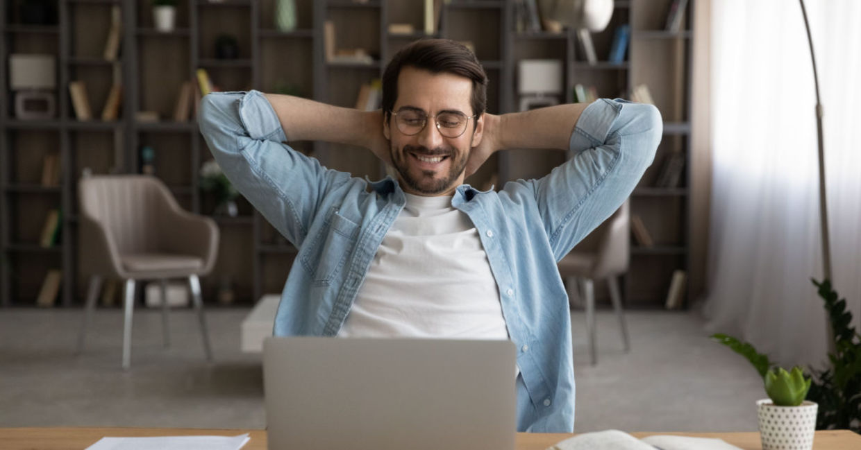 Man full of energy and ready to work. Man full of energy and ready to work.
