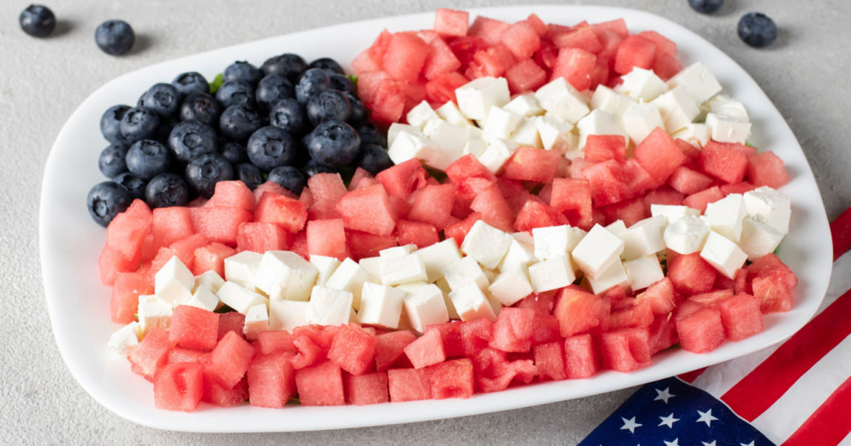 Have a festive holiday red, white, and blue salad. Have a festive holiday red, white, and blue salad.