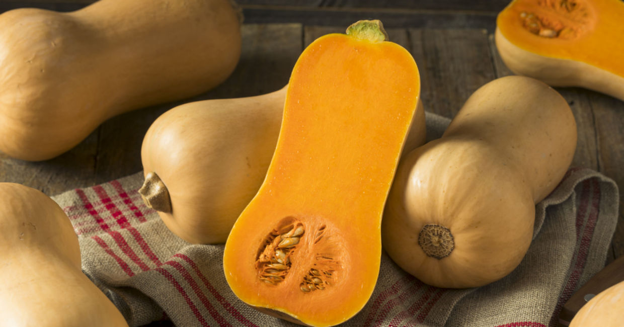 Uncooked butternut squash, Uncooked butternut squash,
