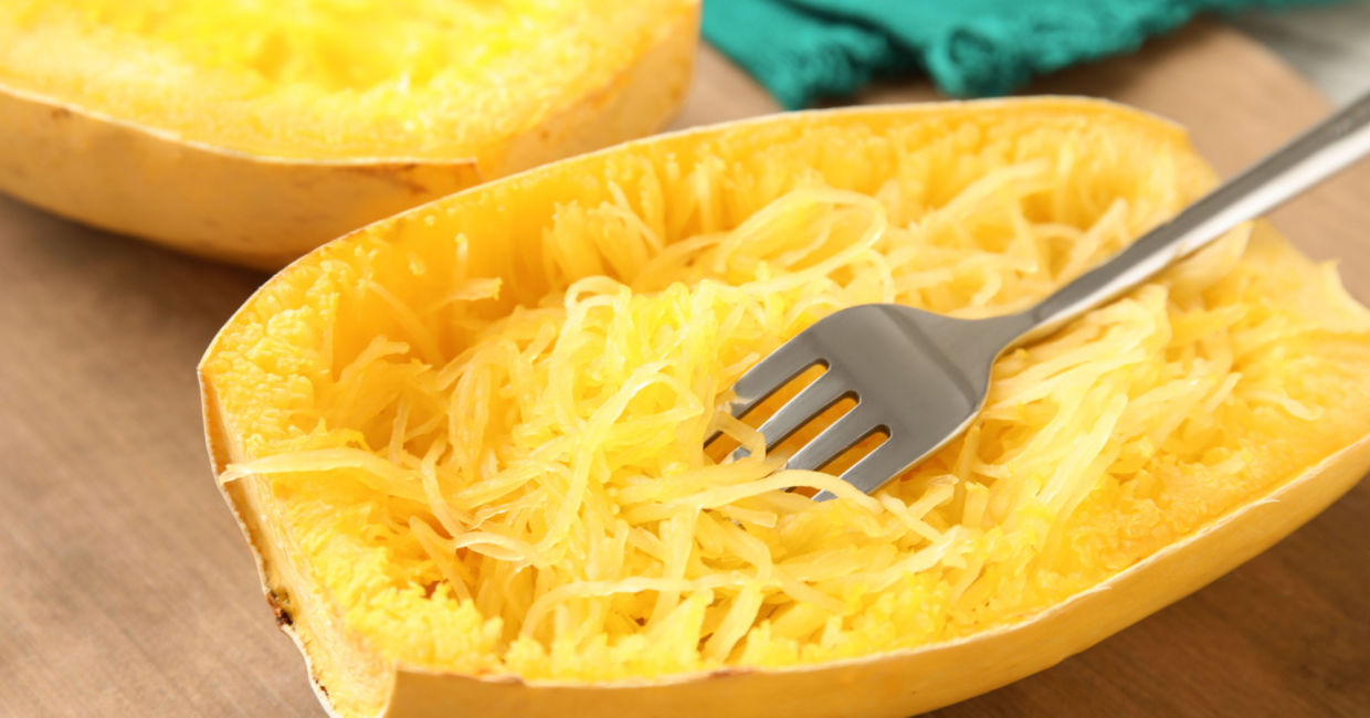 Preparing spaghetti squash. Preparing spaghetti squash.