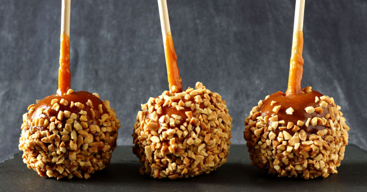 Caramel apples are a seasonal fall treat. Caramel apples are a seasonal fall treat.