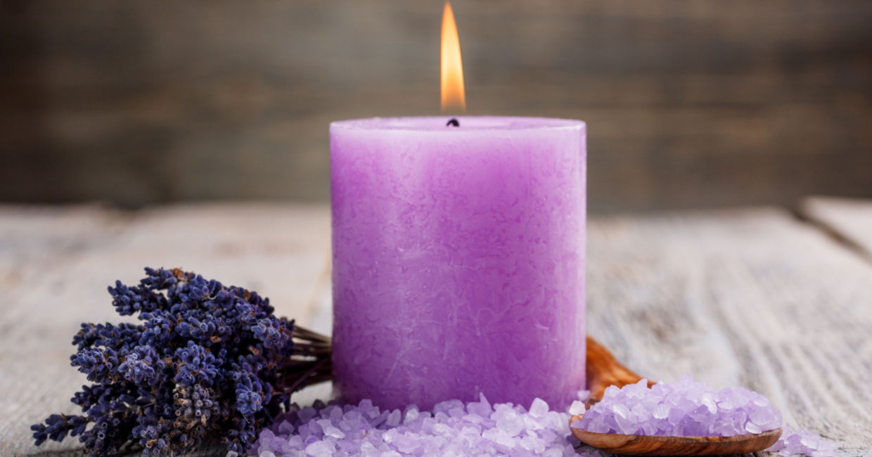 Lavender essential oil candles can help you destress. Lavender essential oil candles can help you destress.