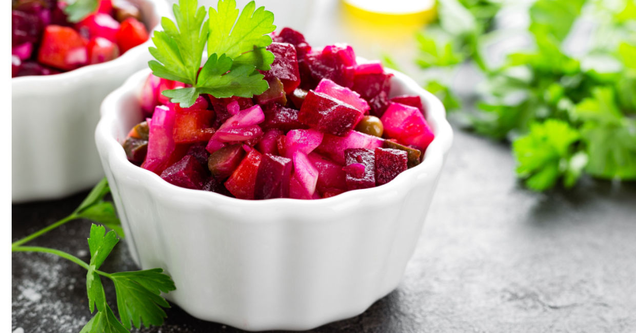 Beet and onion salad. Beet and onion salad.