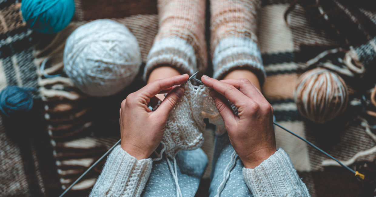 Cozy knitting woman. Cozy knitting woman.