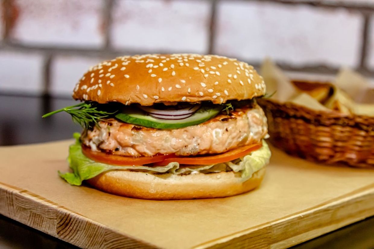 Eat a salmon burger instead of beef, Eat a salmon burger instead of beef,