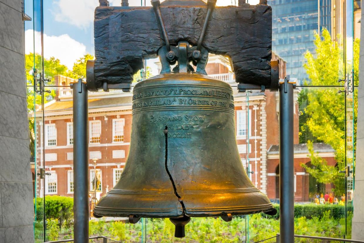 The Liberty Bell in front of Independence Hall. The Liberty Bell in front of Independence Hall.