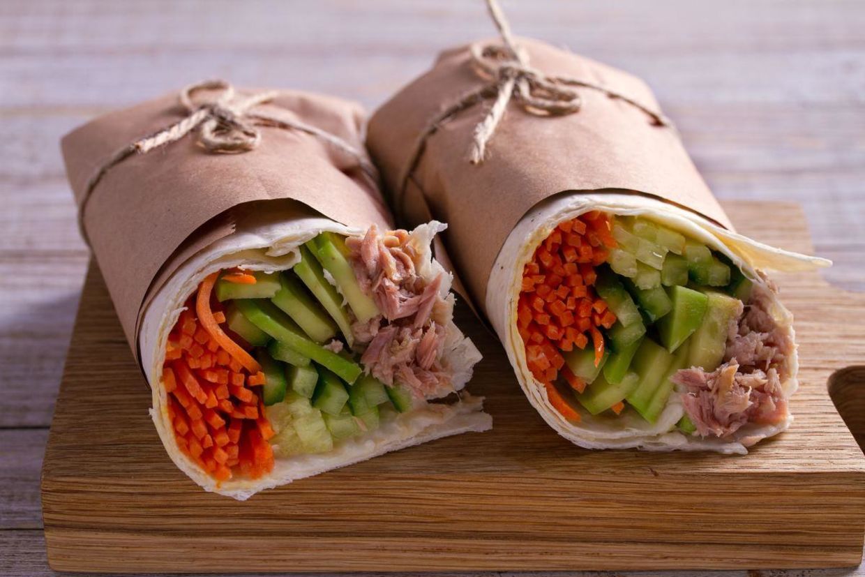 Healthy tuna wrap. Healthy tuna wrap.