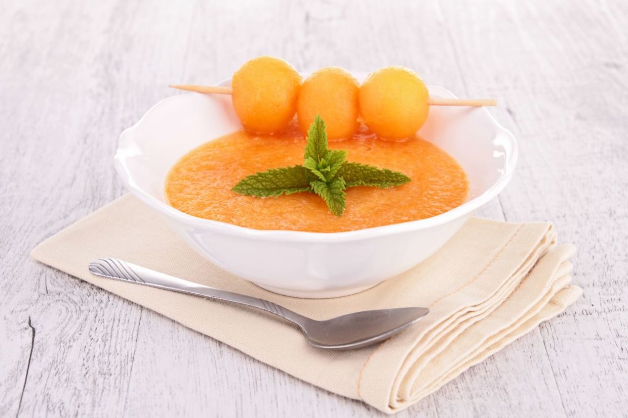 Chilled melon soup helps you beat the heat. Chilled melon soup helps you beat the heat.