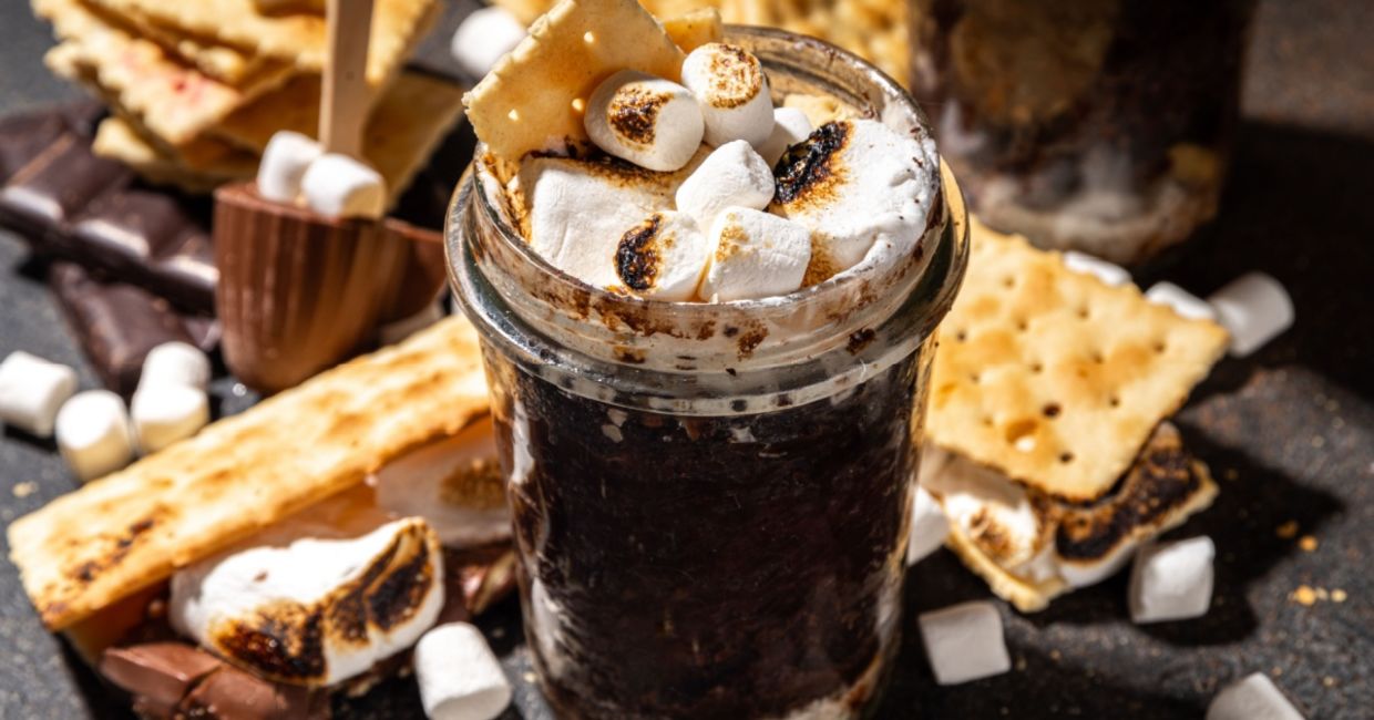 Thicky, gooey s’mores in a cup. Thicky, gooey s’mores in a cup.