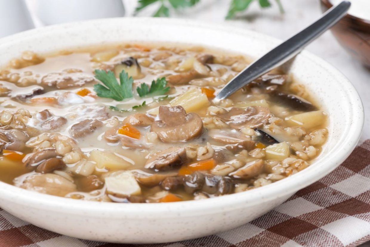 Mushroom barley soup Mushroom barley soup