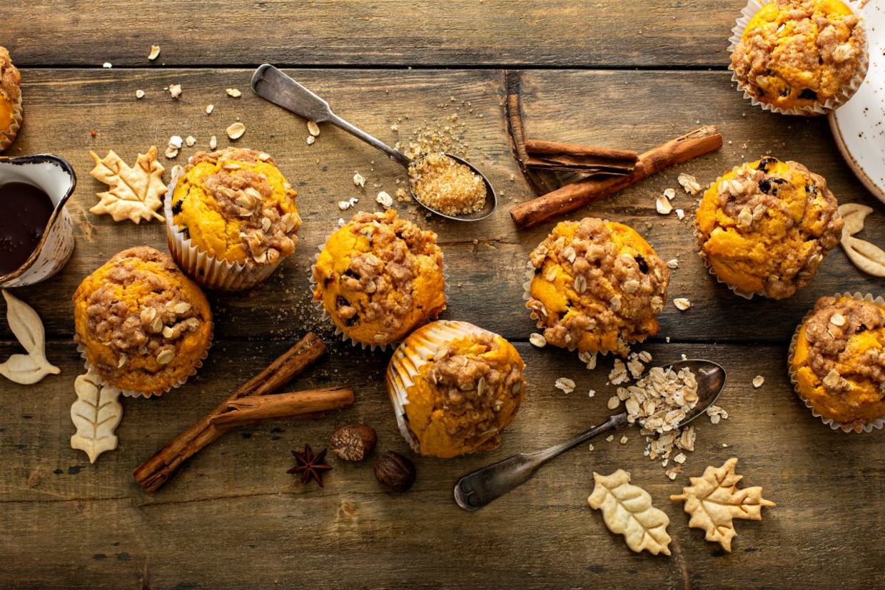 Eat a healthy pumpkin muffin for breakfast. Eat a healthy pumpkin muffin for breakfast.