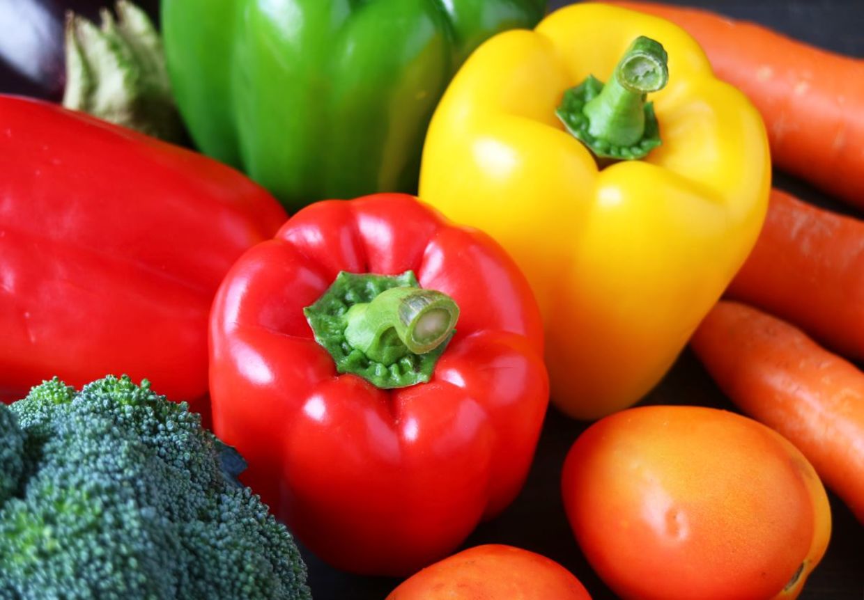 Brightly colored vegetables contain phytonutrients. Brightly colored vegetables contain phytonutrients.