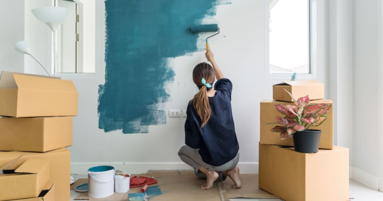 Painting a new apartment. Painting a new apartment.