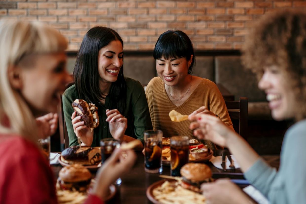 Friends celebrating together. Friends celebrating together.