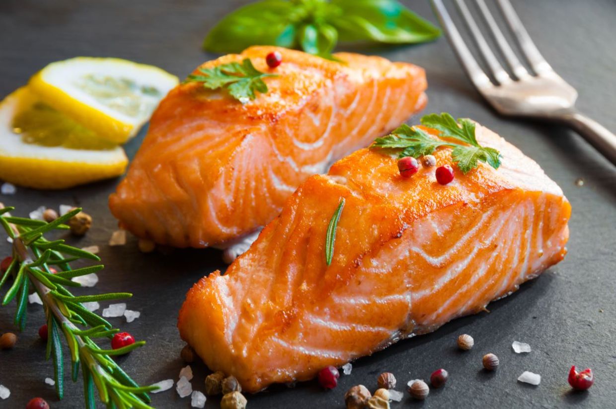 Eating salmon for dinner could help you sleep better. Eating salmon for dinner could help you sleep better.