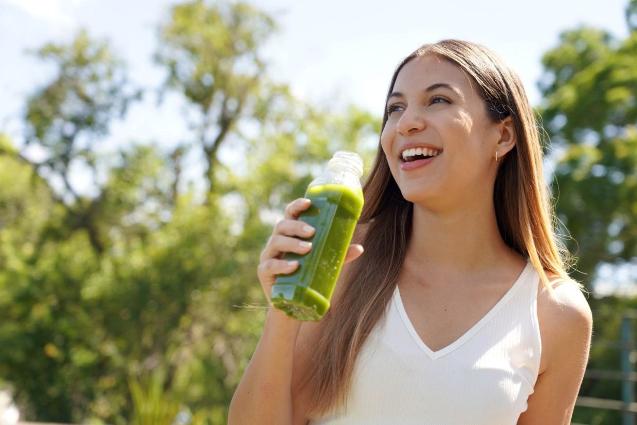A woman detoxing and living a healthy lifestyle. A woman detoxing and living a healthy lifestyle.