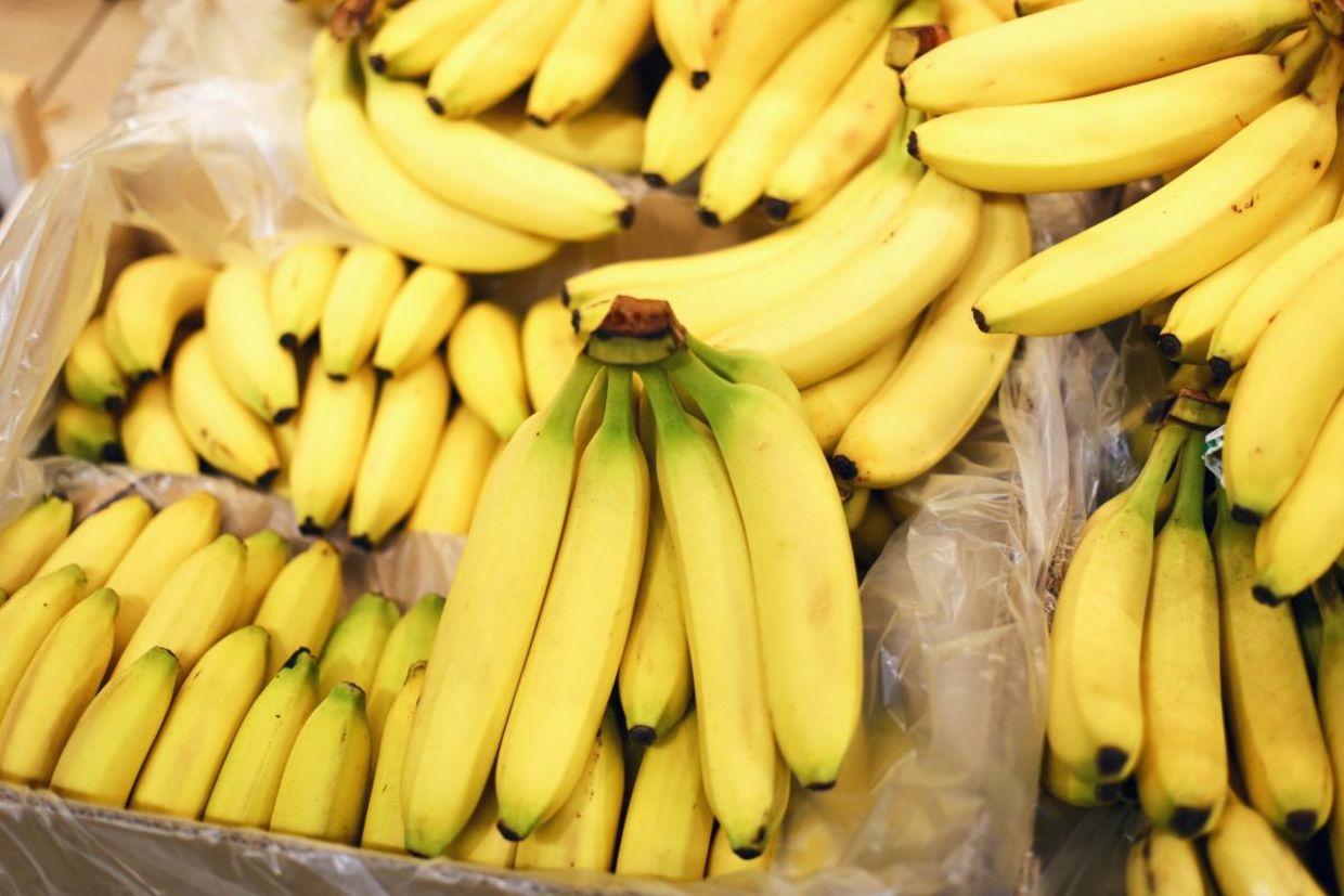 Ripe bananas in a market. Ripe bananas in a market.