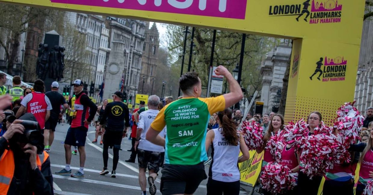 A half marathon in London. A half marathon in London.